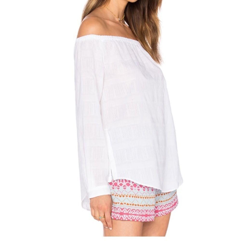 Rag & Bone Off The Shoulder Cotton Blouse in White - Picture 2 of 13